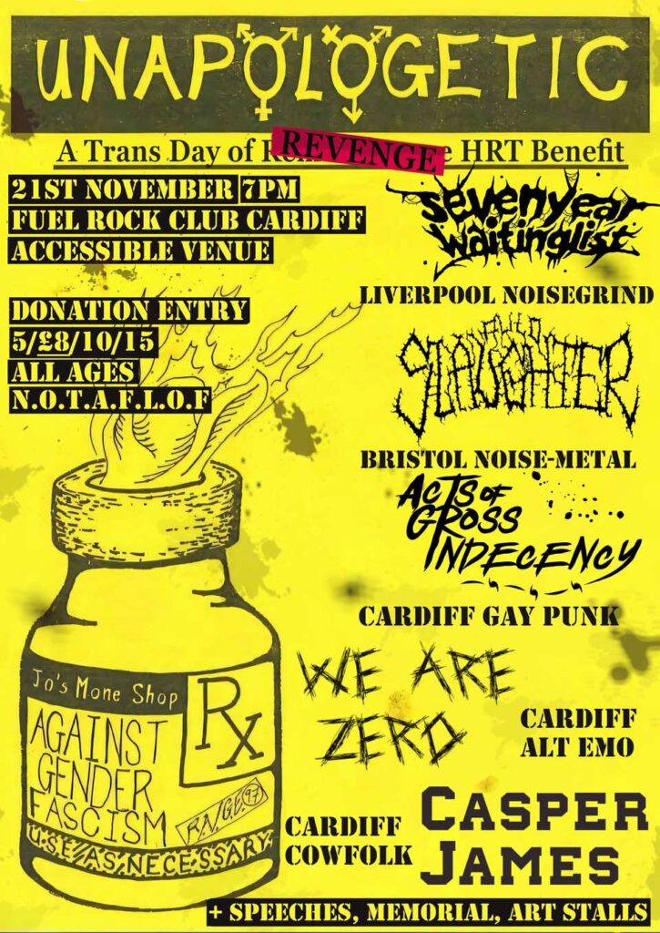 TDOR/HRT BENEFIT GIG BANNER - FUEL CARDIFF